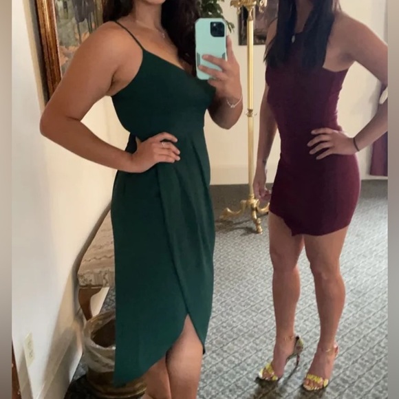 Dark Green Midi Dress Large - Picture 6 of 11